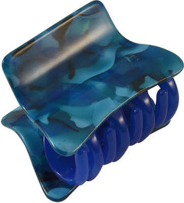 

Sarah Small Size Rectangle Shape Blue Shade Printed Daily Use Clutch Claw for Girls and Women Hair Clip(Blue)