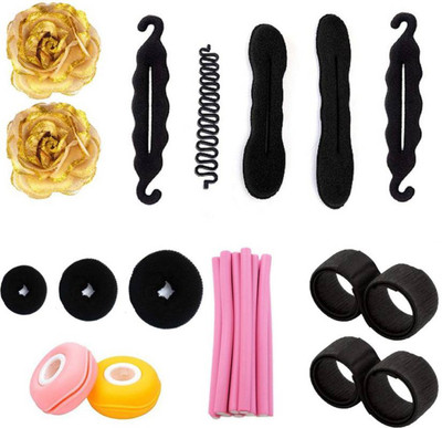 

Iyaan Combo Of Hair Accessories Soft Stick Hair Rollers And Clip Hair Base For Women And Girls Hair Accessory Set(Multicolor)