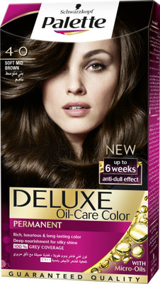 

Schwarzkopf Palette Deluxe Intense Oil Care Color 4-0 Soft Mid Brown 115 ml Hair Color(Soft Mid Brown)
