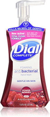 

Dial Complete Antibacterial Foaming Hand Soap, Power Berries, 7.5 Fluid Ounces(200 ml, Bottle)