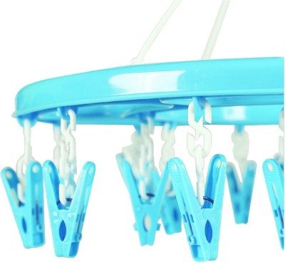 Arisers Enterprises Plastic 20 Clips Round Hanger, Round cloth hanger Plastic Cloth Clips(Blue)