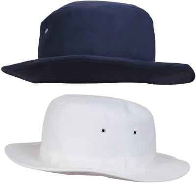 ZACHARIAS Umpire Cricket Cotton Hat(White, Blue, Pack of 2)