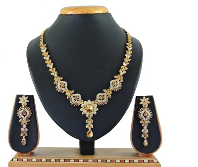 VATSALYA creation Alloy Gold-plated White, Yellow Jewellery Set(Pack of 1)