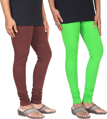 Skandas Trendz Churidar  Ethnic Wear Legging(Brown, Light Green, Solid)