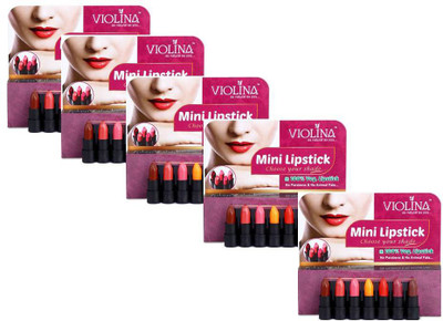 

VIOLINA Mini Lipstick 7 shades Pack Of 5(Multicolor)