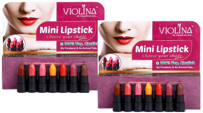 

VIOLINA Mini Lipstick 7 shades Pack Of 2(Multicolor)