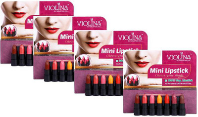 

VIOLINA Mini Lipstick 7 shades Pack Of 4(Multicolor)