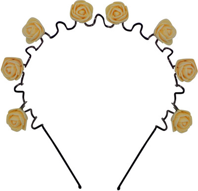 

EKAN Floral Zig Zag Hair Bands For Girls And Women, Yellow Hair Band(Yellow)
