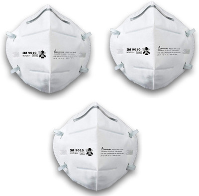 

3M Anti Pollution Mask 9010 N95 NIOSH, Dust Pollution, Disposable (pack of 3) Mask and Respirator