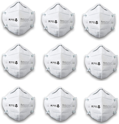 

3M Anti Pollution Mask 9010 N95 NIOSH, Dust Pollution, Disposable (pack of 9) Mask and Respirator
