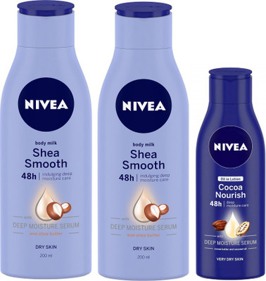 

Nivea Smooth Milk 200 ml & Cocoa Nourish Body lotion 120 ml Combo(520 ml)