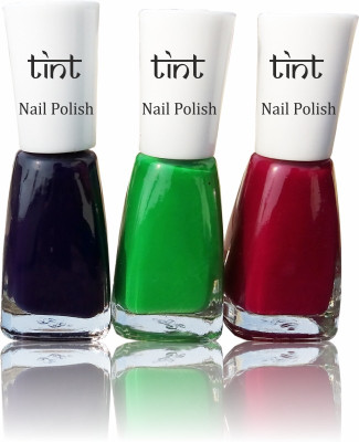 

Tint Nail polish Dark Purple, Light Green, Dark Pink set of 3 multi(Pack of 3)