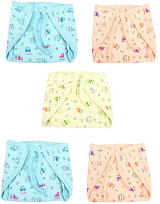 

Baby Shopiieee Premium Quality-100% Cotton, Super Soft And Skin Friendly Fabric - Reusable Padded Diaper Nappies, Langot For New Born Babies - Pack of 5 (6-9 Months) (Printed) CLP-6007, Multicolor