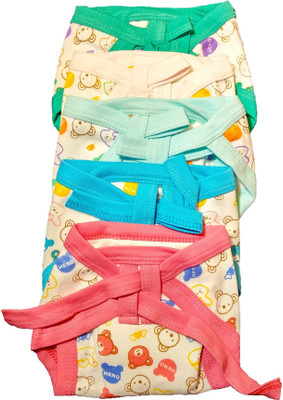

Baby Shopiieee Premium Quality-100% Cotton, Super Soft And Skin Friendly Fabric - Reusable Padded Diaper Nappies, Langot For New Born Babies - Pack of 5 (0-3 Months) (Multicolor + Multiprint) - CLP-5009