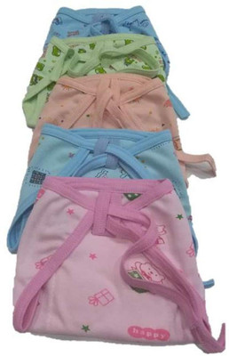 

Baby Shopiieee Premium Quality-100% Cotton, Super Soft And Skin Friendly Fabric - Reusable Padded Diaper Nappies, Langot - Pack of 5 (0-3 Months) CLP-6004, Multicolor