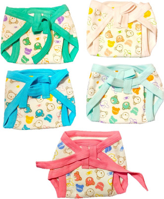 

Baby Shopiieee Premium Quality-100% Cotton, Super Soft And Skin Friendly Fabric - Reusable Padded Diaper Nappies, Langot For New Born Babies - Pack of 5 (6-9 Months) (Multicolor + Multiprint) - CLP-5035