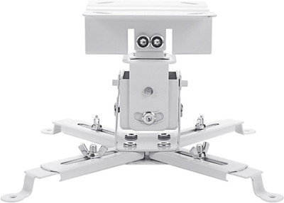 AlexVyan Universal Heavy Duty - 1 feet to 2 feet Adjustable Projector Ceiling and Wall Mount Kit Bracket with Tilt Option- White Projector Stand(Maximum Load Capacity 15 kg)