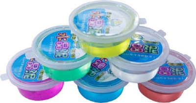 

Laughters Bubble Making Crystal Clear Clay Slime Putty with Straw for Kids 100 % Safe & Non-Toxic DIY Toys, Stress Relief Sludge Toy Multicolor Putty Toy