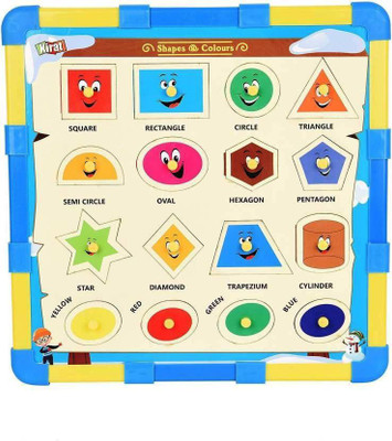 

Kirat 2-In-1 Wooden Puzzle with Shapes & Colours and Snakes & Ladder Game for Kids (Multicolour)(16 Pieces)