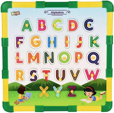 

Kirat 2-In-1 Wooden Puzzle with Alphabets and Snakes & Ladder Game for Kids (Multicolour)(26 Pieces)