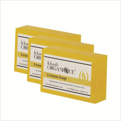 

khadi organique Handmade Soap Lemon (375 g, Pack of 3)(375 g, Pack of 3)