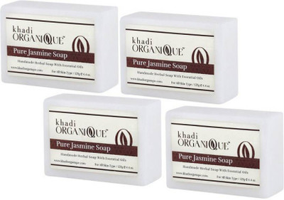 

khadi organique HANDMADE JASMINE SOAP WITH ESSENTIAL OIL - 500 GM PACK OF 4 (500 g, Pack of 4)(500 g, Pack of 4)