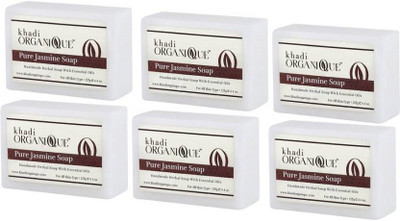 

Khadi ORGANIQUE HANDMADE JASMINE SOAP WITH ESSENTIAL OIL(Pack of 6)(825 g, Pack of 6)