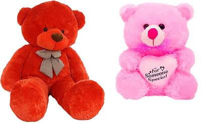

Samayra Toys Combo Offer Pack of Two Extra Large Red Teddy Bear - 152 cm(Red, Pink), Pink;red