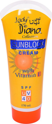 

Lady Diana SunBlock Cream With Vitamin E - SPF UV 40 PA+(170 ml)