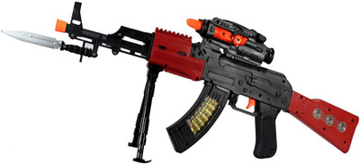 

Planet of Toys Special Lighting Technology Battery Operated AK-47 Flash Toy Gun For Kids, Children(Multicolor)