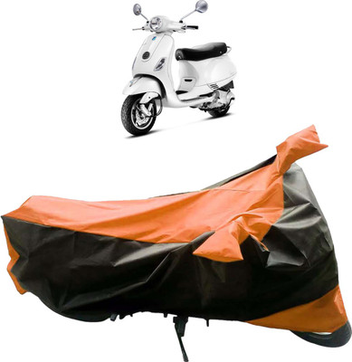 InayaAutoMotive Two Wheeler Cover for Piaggio(Vespa LX, Black, Orange)