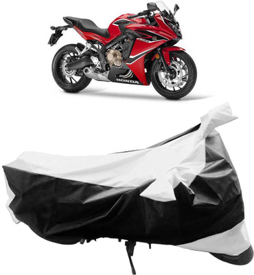 InayaAutoMotive Two Wheeler Cover for Honda(CBR 650F, Black, Silver)