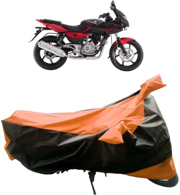 InayaAutoMotive Two Wheeler Cover for Bajaj(Pulsar 220 DTS-i, Black, Orange)