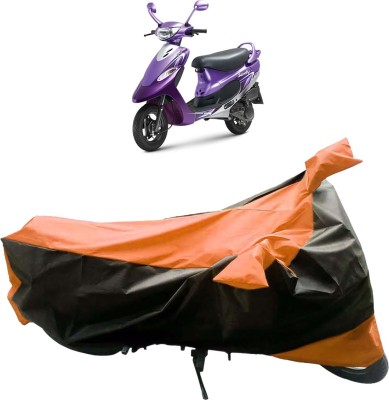 InayaAutoMotive Two Wheeler Cover for TVS(Scooty Pep+, Black, Orange)