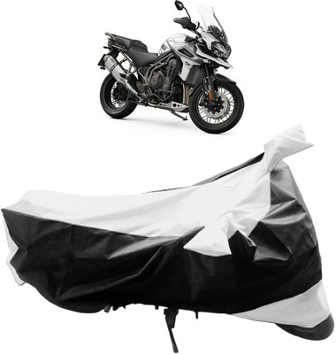 InayaAutoMotive Two Wheeler Cover for Triumph(Tiger 800 XCA, Black, Silver)