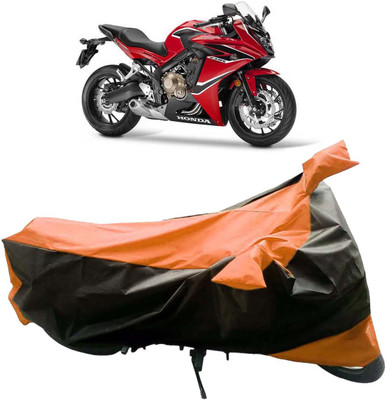 InayaAutoMotive Two Wheeler Cover for Honda(CBR 650F, Black, Orange)