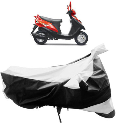 InayaAutoMotive Two Wheeler Cover for Mahindra(Flyte, Black, Silver)