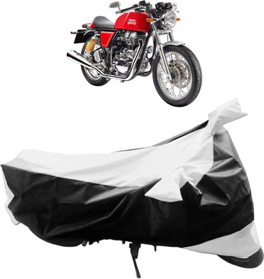 InayaAutoMotive Two Wheeler Cover for Royal Enfield(Continental GT, Black, Silver)