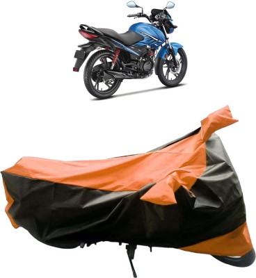 InayaAutoMotive Two Wheeler Cover for Hero(Glamour FI, Black, Orange)