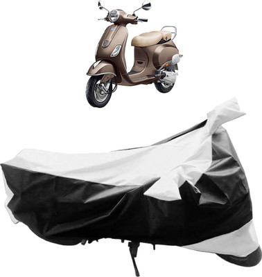 InayaAutoMotive Two Wheeler Cover for Piaggio(Vespa, Black, Silver)