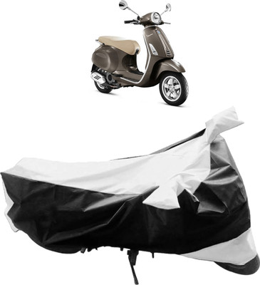 InayaAutoMotive Two Wheeler Cover for Piaggio(Vespa SXL, Black, Silver)
