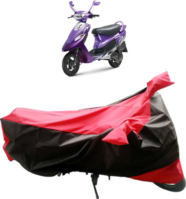 InayaAutoMotive Two Wheeler Cover for TVS(Scooty Pep+, Black, Red)