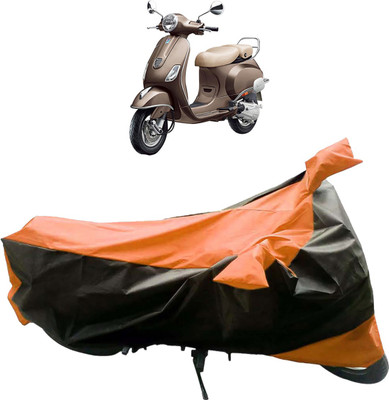 InayaAutoMotive Two Wheeler Cover for Piaggio(Vespa, Black, Orange)