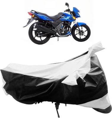 InayaAutoMotive Two Wheeler Cover for TVS(Flame SR125, Black, Silver)