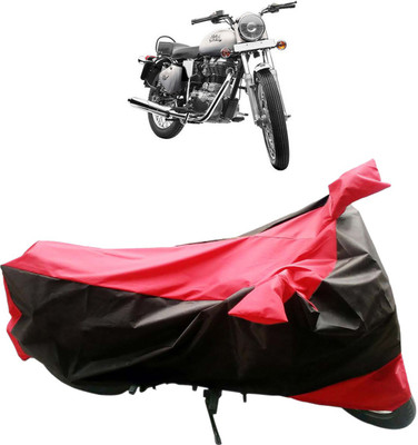 InayaAutoMotive Two Wheeler Cover for Royal Enfield(Bullet 350, Black, Red)