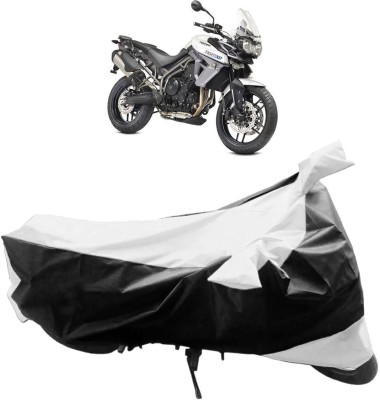 InayaAutoMotive Two Wheeler Cover for Triumph(Tiger 800 XR, Black, Silver)