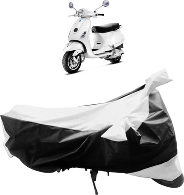 InayaAutoMotive Two Wheeler Cover for Piaggio(Vespa LX, Black, Silver)