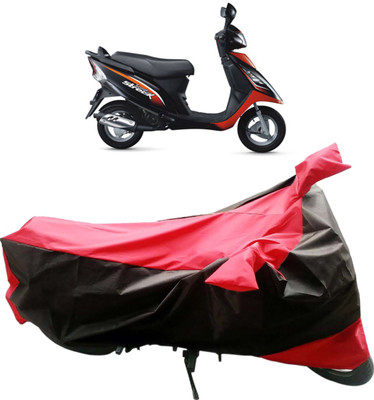InayaAutoMotive Two Wheeler Cover for TVS(Scooty Streak, Black, Red)
