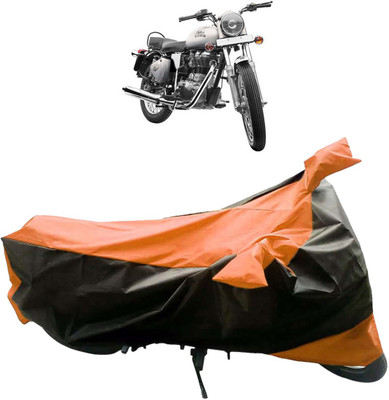 InayaAutoMotive Two Wheeler Cover for Royal Enfield(Bullet 350, Black, Orange)