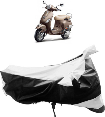InayaAutoMotive Two Wheeler Cover for Piaggio(Vespa VXL, Black, Silver)